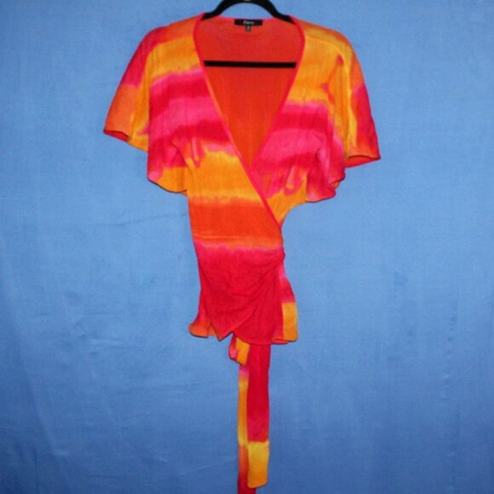 Express Tie Dye Wrap Top M